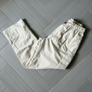 Nike Women's Cream Cargo Track Pants, Drawstring Zip Cord